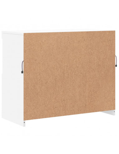 Credenza con Luci LED Bianca 81x37x67 cm