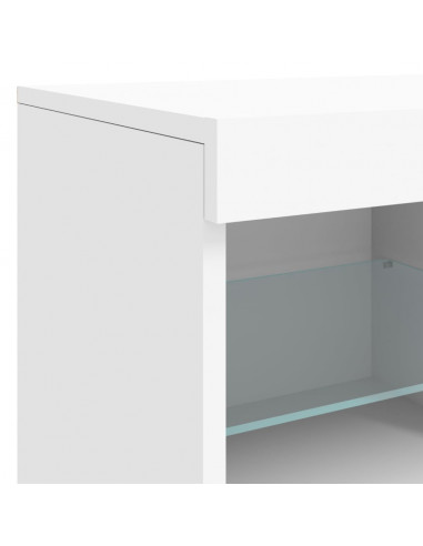 Credenza con Luci LED Bianca 81x37x67 cm