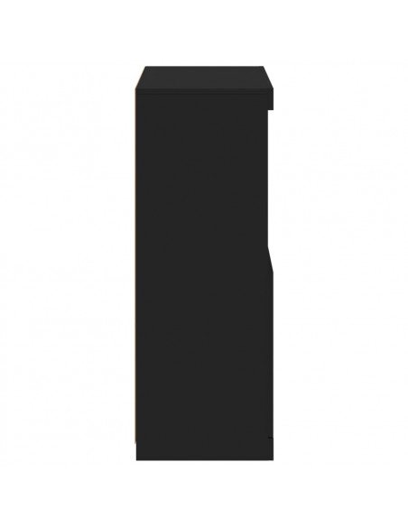 Credenza con Luci LED Nera 60,5x37x100 cm