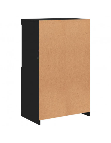 Credenza con Luci LED Nera 60,5x37x100 cm