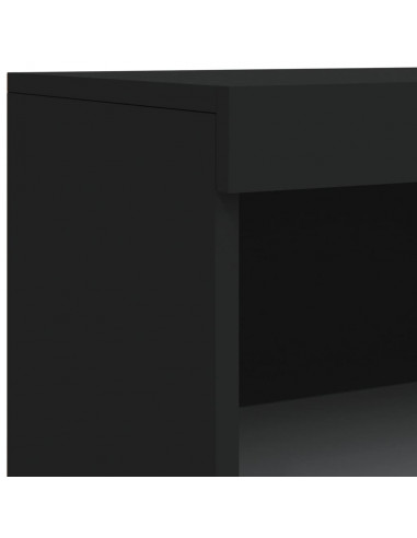 Credenza con Luci LED Nera 60,5x37x100 cm