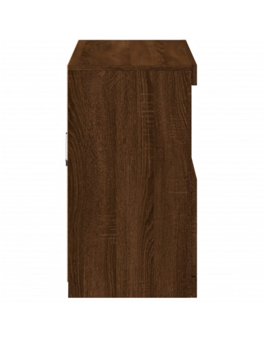 Credenza con Luci LED Rovere Marrone 81x37x67 cm