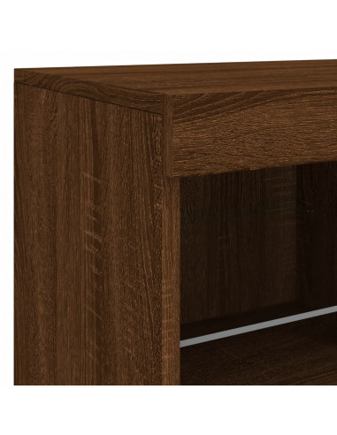 Credenza con Luci LED Rovere Marrone 81x37x67 cm