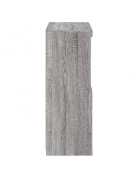 Credenza con Luci LED Grigio Sonoma 60,5x37x100 cm