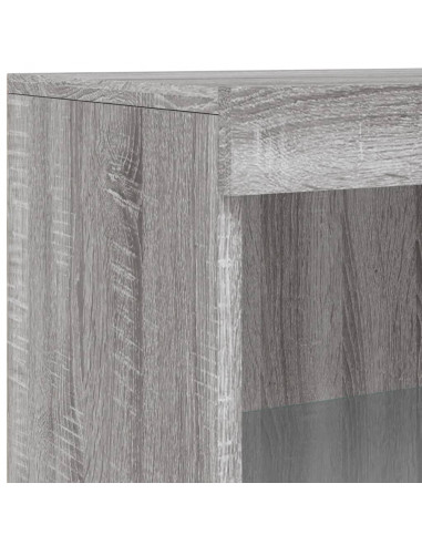 Credenza con Luci LED Grigio Sonoma 60,5x37x100 cm