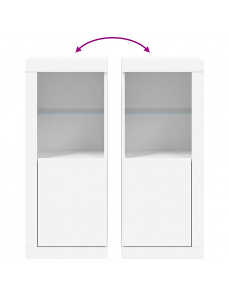 Credenza con Luci LED Bianca 41x37x100 cm