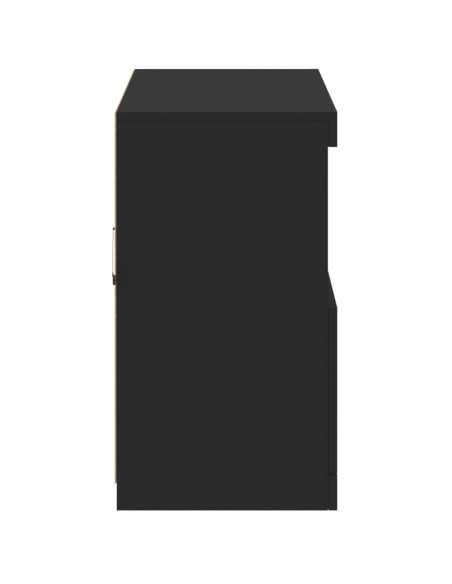 Credenza con Luci LED Nera 81x37x67 cm