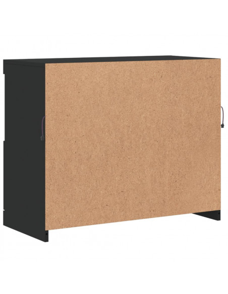 Credenza con Luci LED Nera 81x37x67 cm