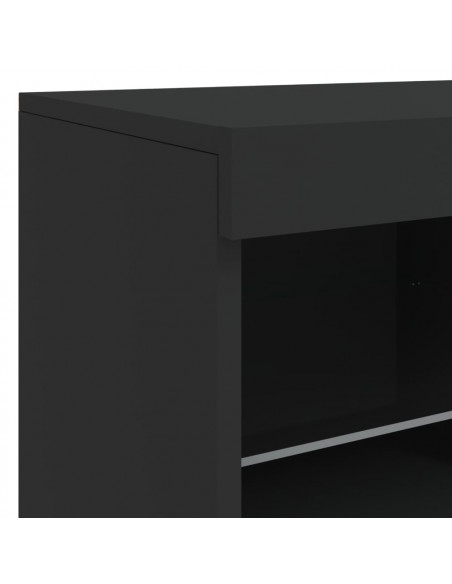 Credenza con Luci LED Nera 81x37x67 cm