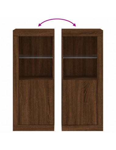 Credenza con Luci LED Rovere Marrone 41x37x100 cm