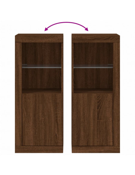 Credenza con Luci LED Rovere Marrone 41x37x100 cm