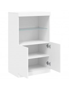 Credenza con Luci LED Bianca 60,5x37x100 cm 2