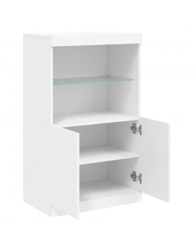 Credenza con Luci LED Bianca 60,5x37x100 cm