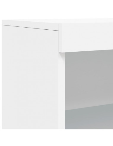 Credenza con Luci LED Bianca 60,5x37x100 cm