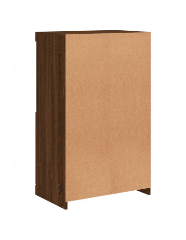 Credenza con Luci LED Rovere Marrone 60,5x37x100 cm