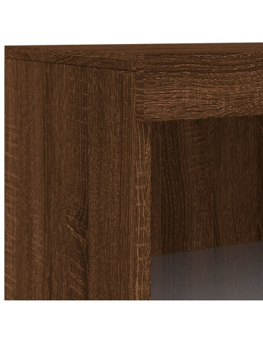 Credenza con Luci LED Rovere Marrone 60,5x37x100 cm