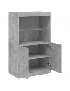 Credenza con Luci LED Grigio Cemento 60,5x37x100 cm 2