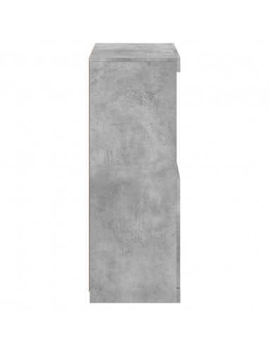 Credenza con Luci LED Grigio Cemento 60,5x37x100 cm