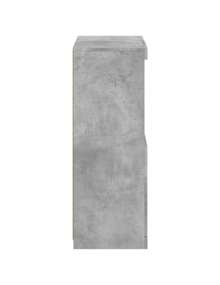 Credenza con Luci LED Grigio Cemento 60,5x37x100 cm