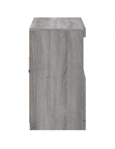 Credenza con Luci LED Grigio Sonoma 81x37x67 cm