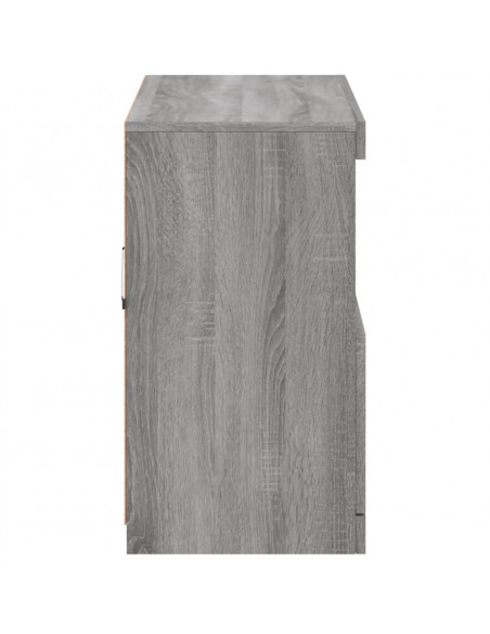 Credenza con Luci LED Grigio Sonoma 81x37x67 cm