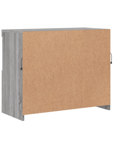 Credenza con Luci LED Grigio Sonoma 81x37x67 cm