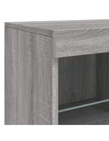 Credenza con Luci LED Grigio Sonoma 81x37x67 cm