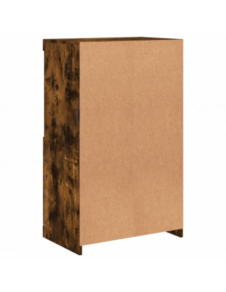 Credenza con Luci LED Rovere Fumo 60,5x37x100 cm