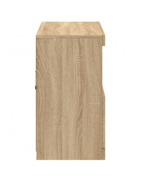 Credenza con Luci LED Rovere Sonoma 81x37x67 cm