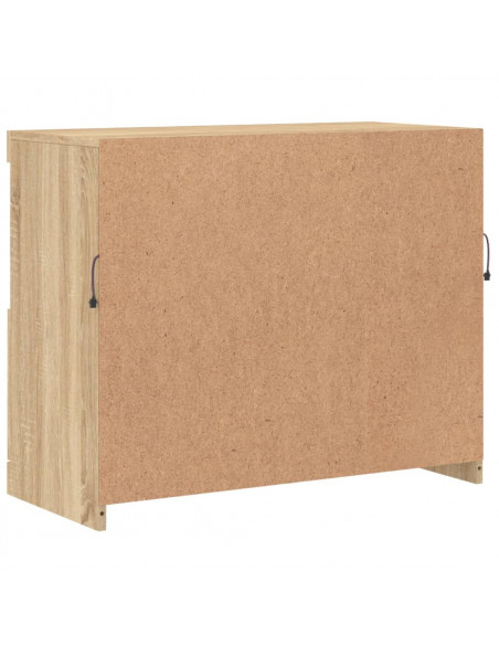 Credenza con Luci LED Rovere Sonoma 81x37x67 cm