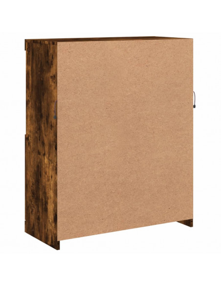 Credenza con Luci LED Rovere Fumo 81x37x100 cm