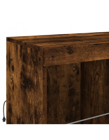 Credenza con Luci LED Rovere Fumo 81x37x100 cm