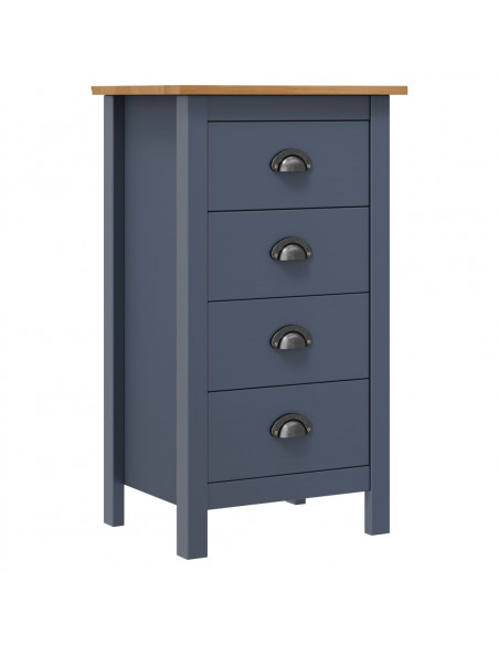 Credenza Hill Grigia 46x35x80 cm in Legno Massello di Pino