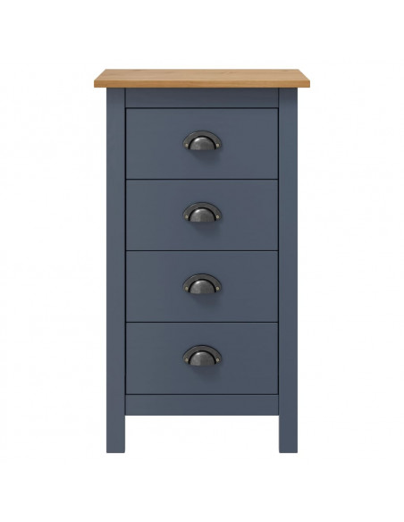 Credenza Hill Grigia 46x35x80 cm in Legno Massello di Pino