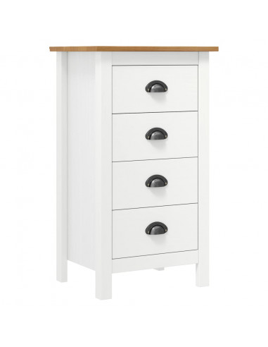 Credenza Hill Range Bianco 46x35x80 cm Legno Massello di Pino