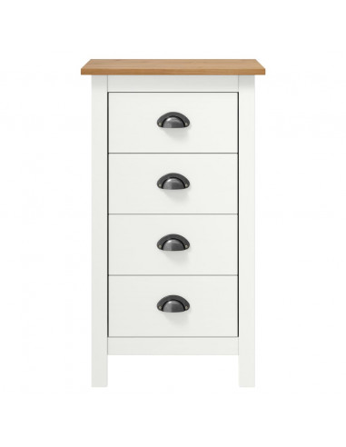 Credenza Hill Range Bianco 46x35x80 cm Legno Massello di Pino