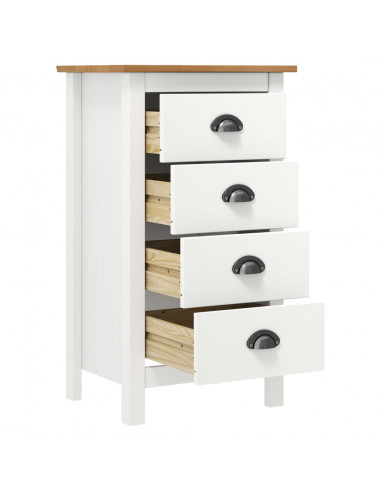Credenza Hill Range Bianco 46x35x80 cm Legno Massello di Pino