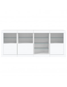 Credenza con Luci LED Bianca 164x37x67 cm 2