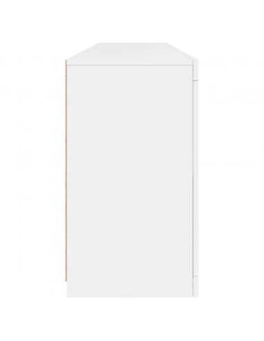 Credenza con Luci LED Bianca 164x37x67 cm