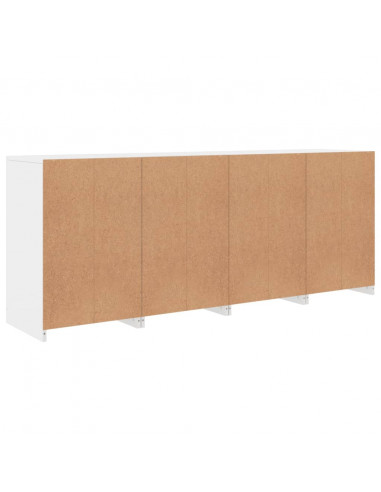 Credenza con Luci LED Bianca 164x37x67 cm
