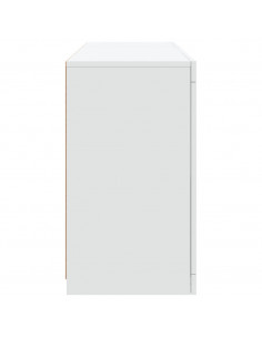 Credenza con Luci LED Bianca 123x37x67 cm 2