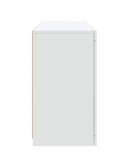 Credenza con Luci LED Bianca 123x37x67 cm