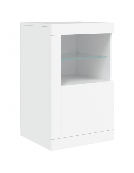 Credenza con Luci LED Bianca 123x37x67 cm