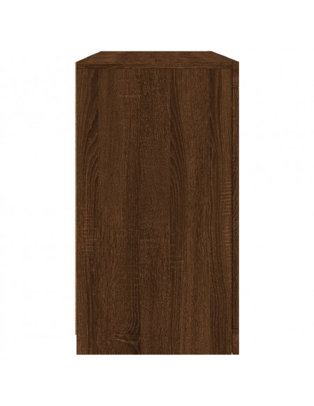 Credenza con Luci LED Rovere Marrone 123x37x67 cm