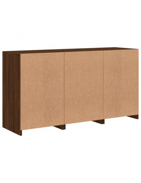 Credenza con Luci LED Rovere Marrone 123x37x67 cm