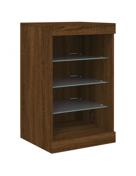 Credenza con Luci LED Rovere Marrone 123x37x67 cm