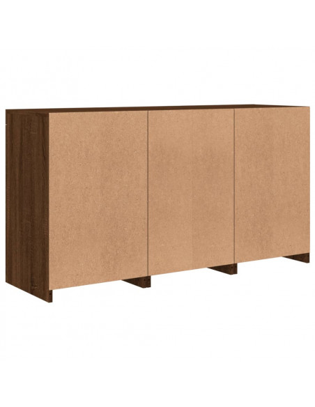 Credenza con Luci LED Rovere Marrone 123x37x67 cm