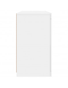 Credenza con Luci LED Bianca 123x37x67 cm 2