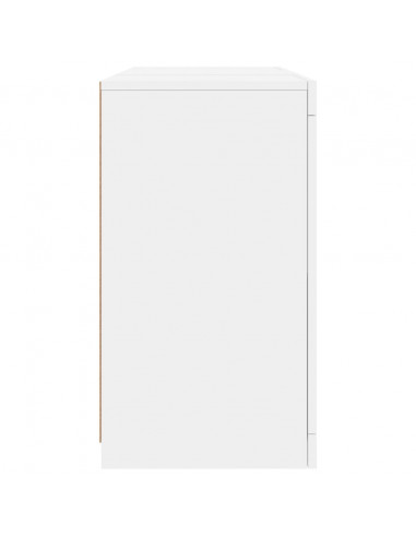 Credenza con Luci LED Bianca 123x37x67 cm