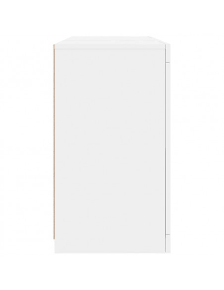 Credenza con Luci LED Bianca 123x37x67 cm